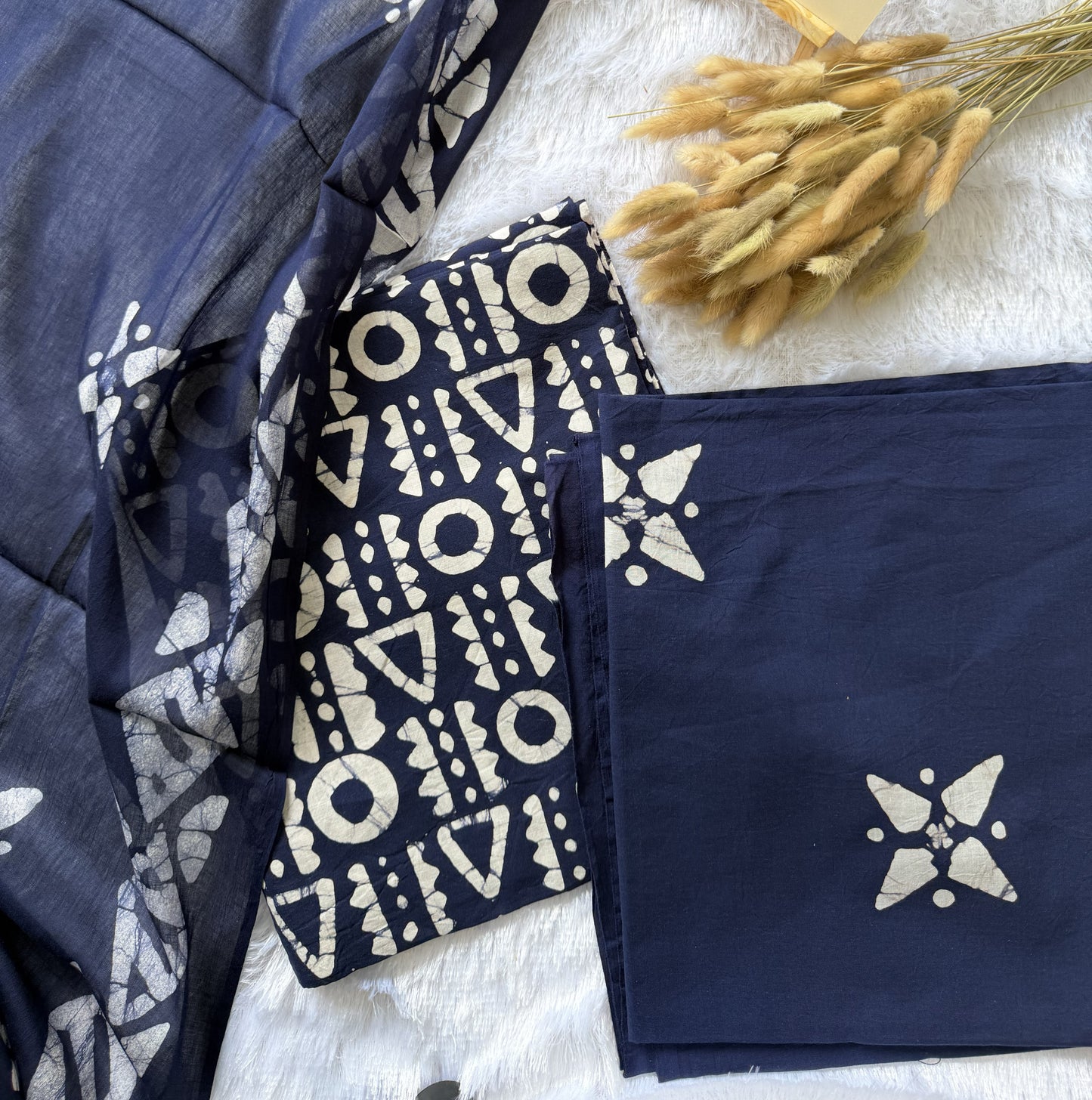 Blue & White Kurti Set