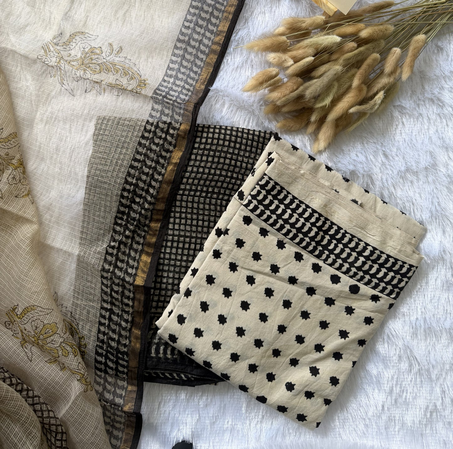 Black & Beige Kurti Set