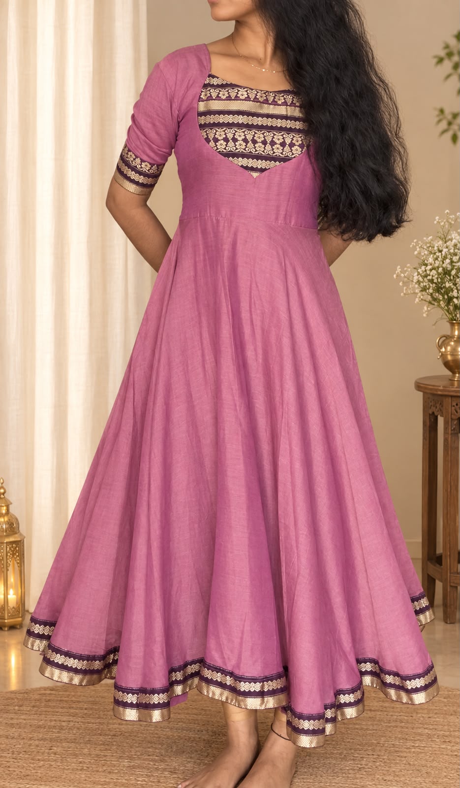 Narayanpet Pink Anarkali