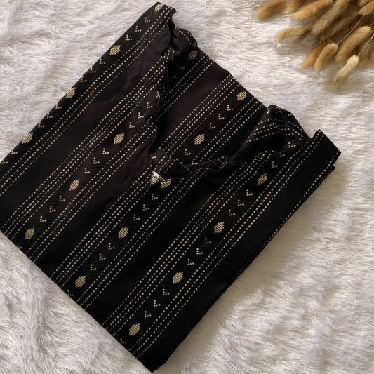 Black Raw Silk