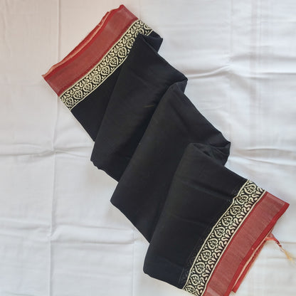 Black & Brown Linen with Thin Border