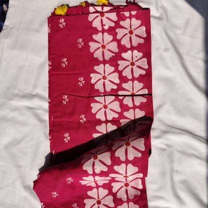 Pink with white floral prints