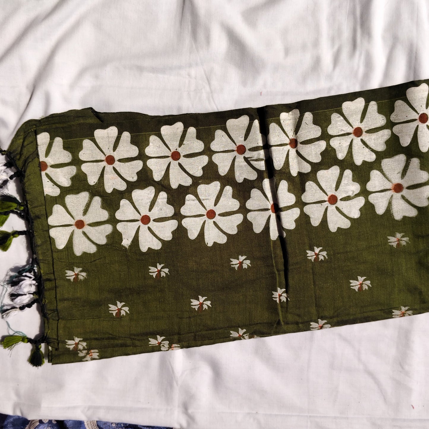 Mehendi Green with white floral prints