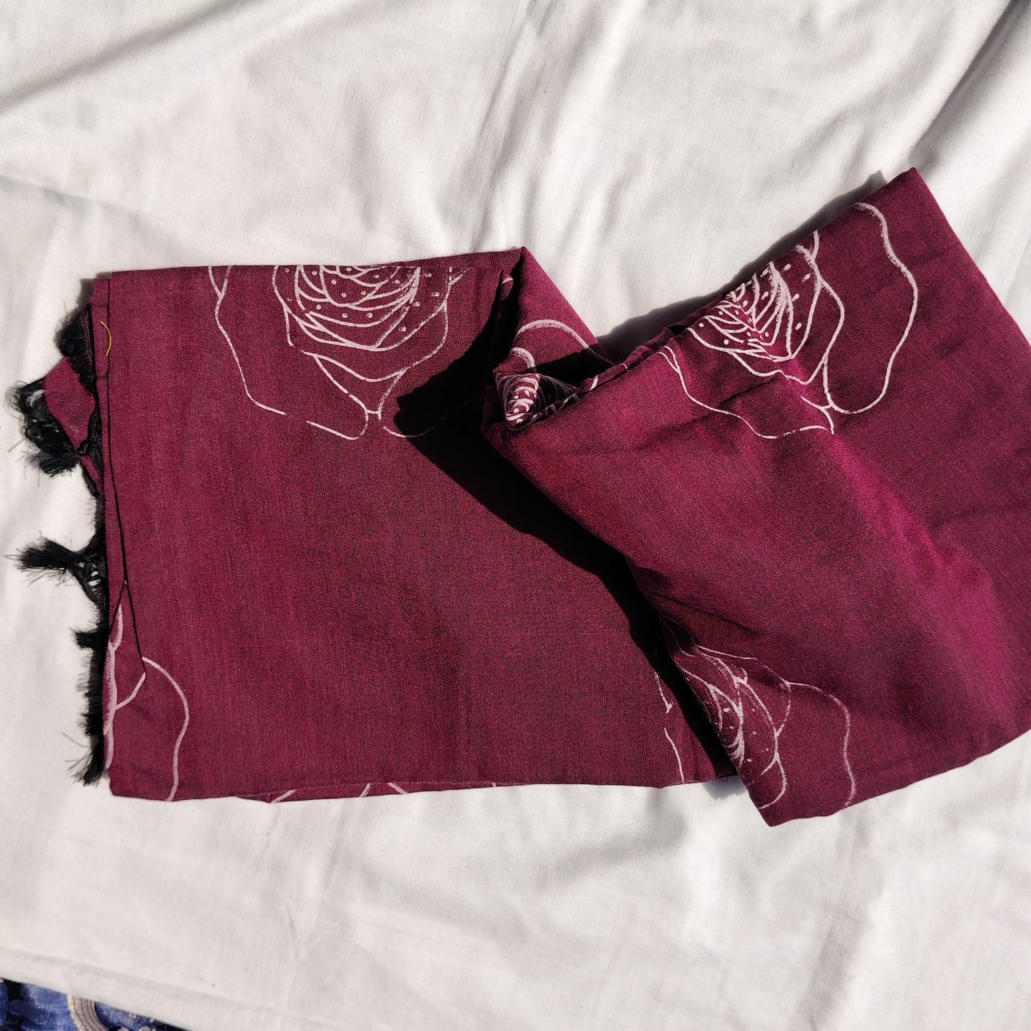 Maroon with Rose Prints