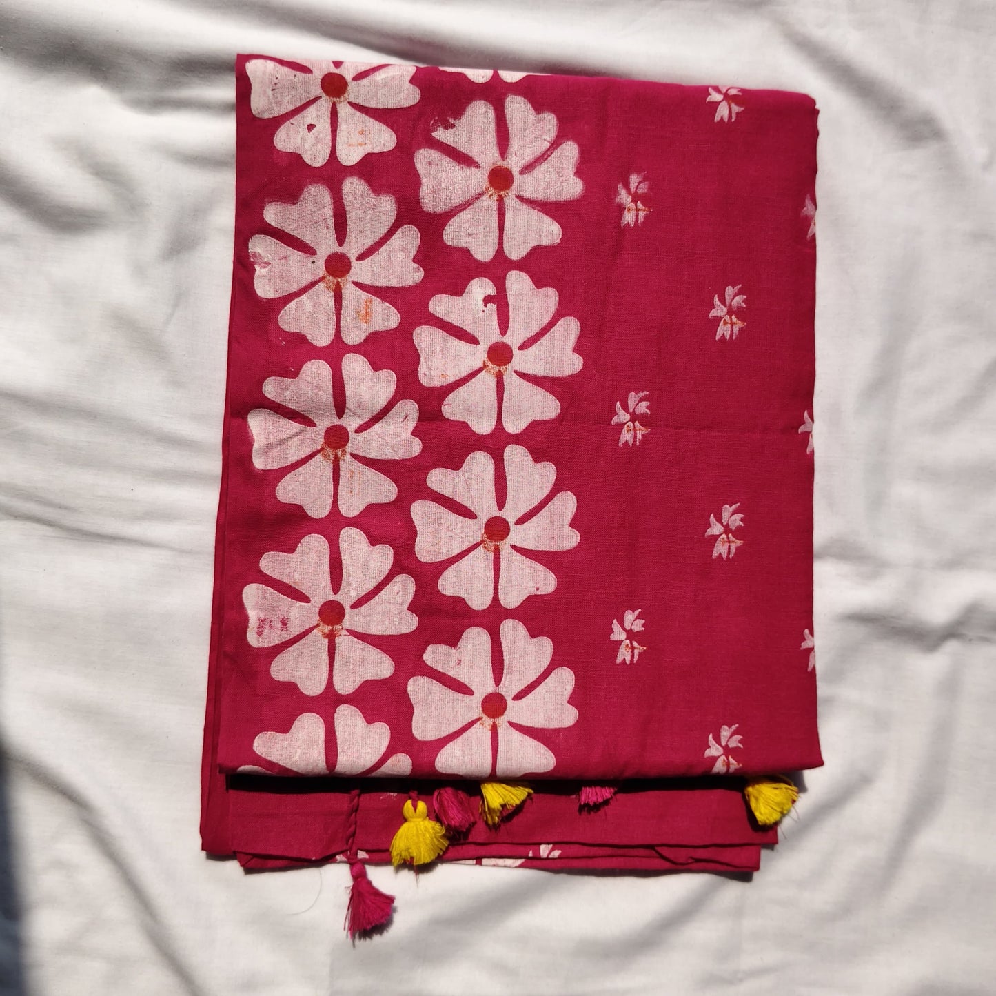 Pink with white floral prints