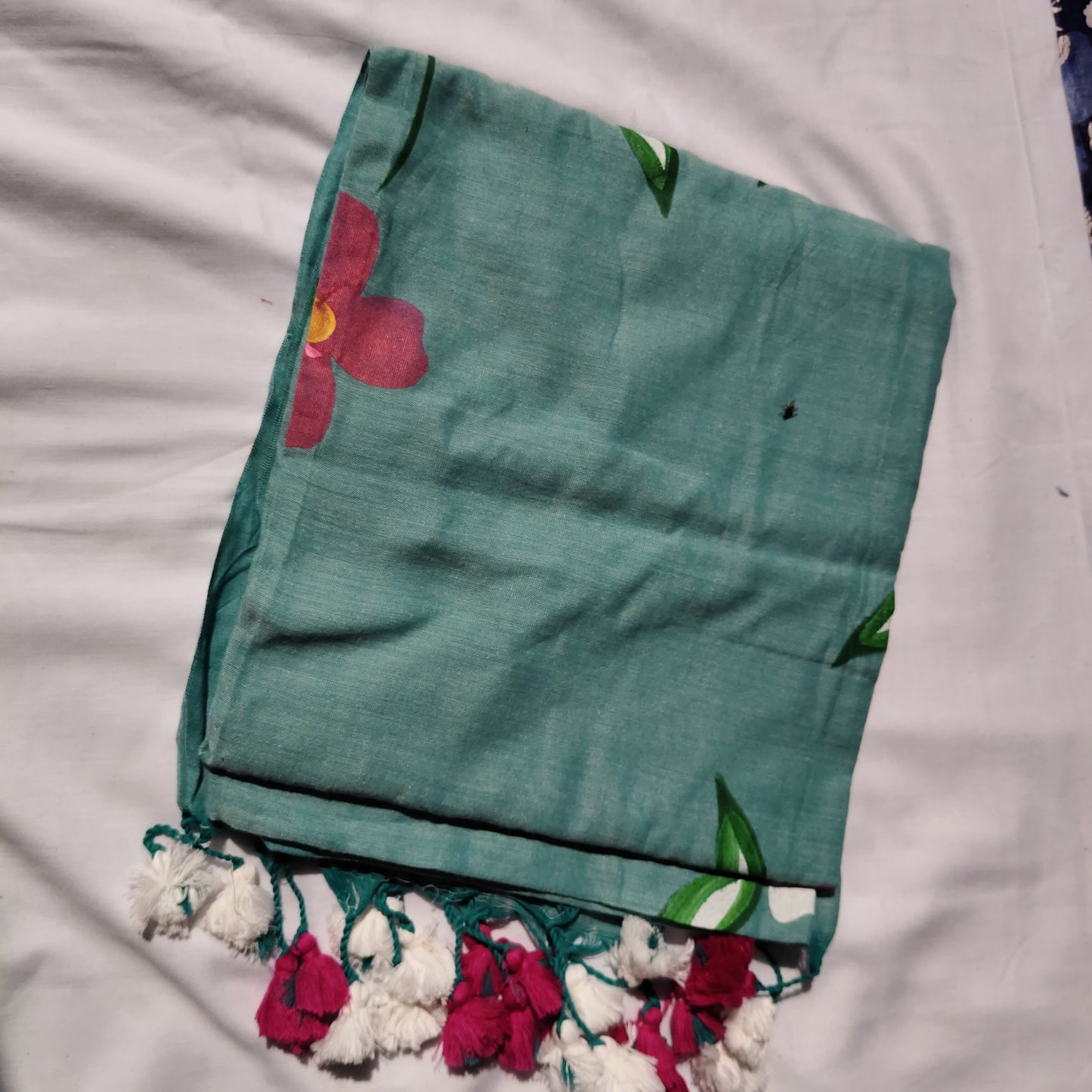 Sea Blue with floral prints