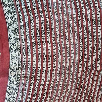 Black & Brown Linen with Broad Border
