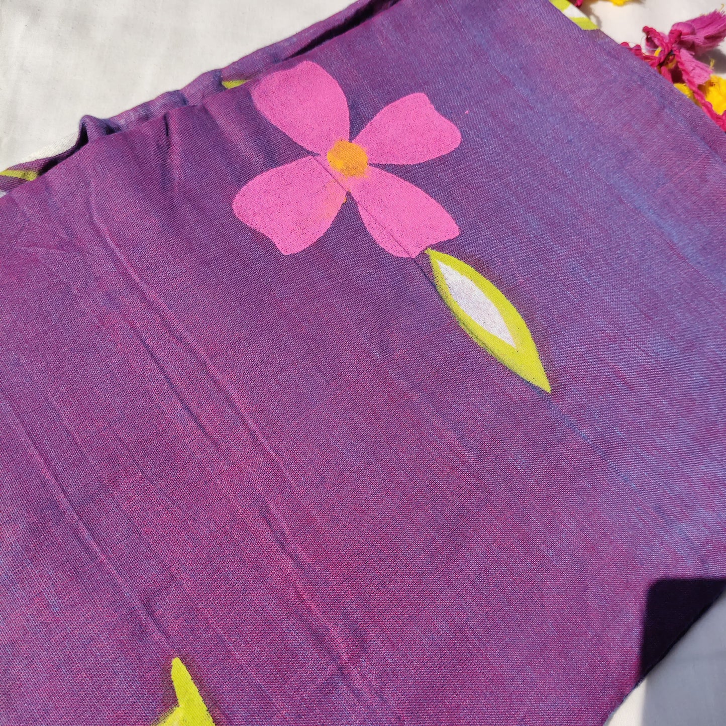Purple with floral prints
