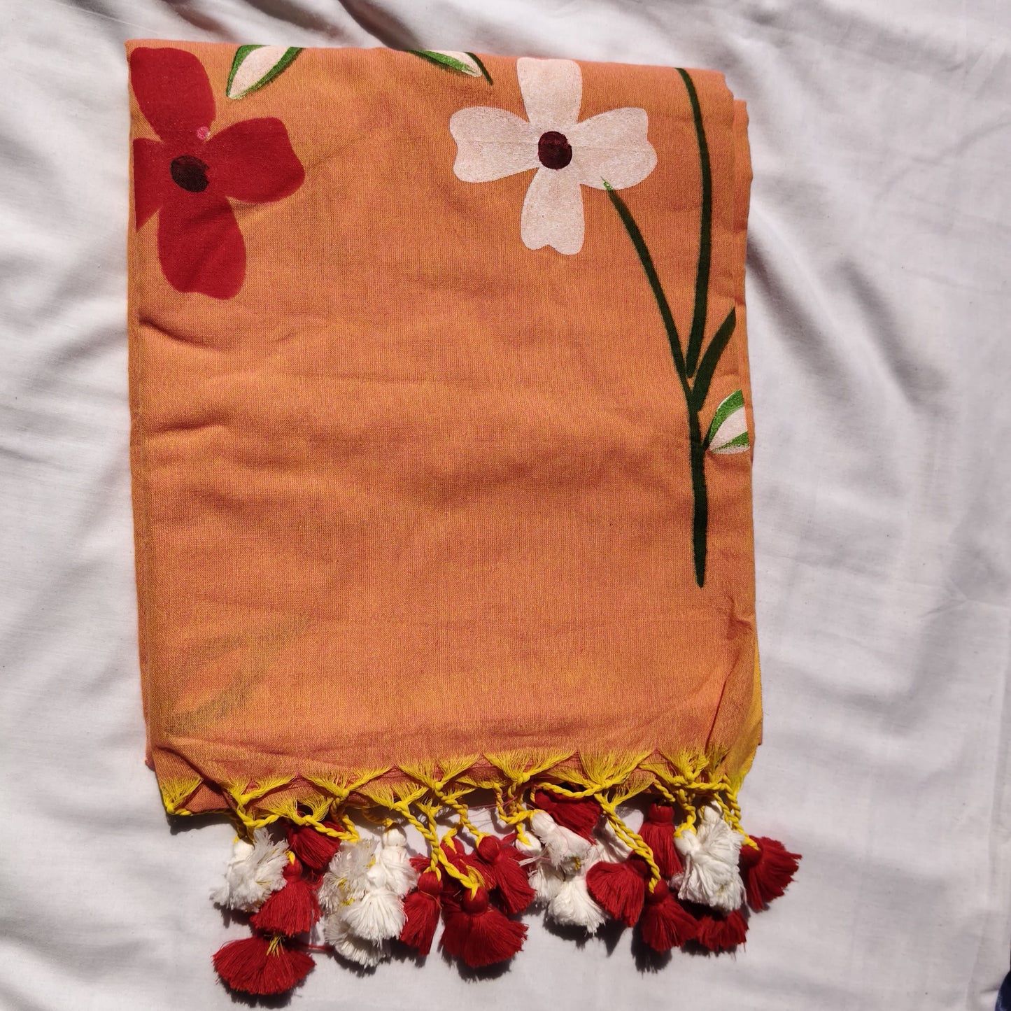 Pastel Orange with floral prints