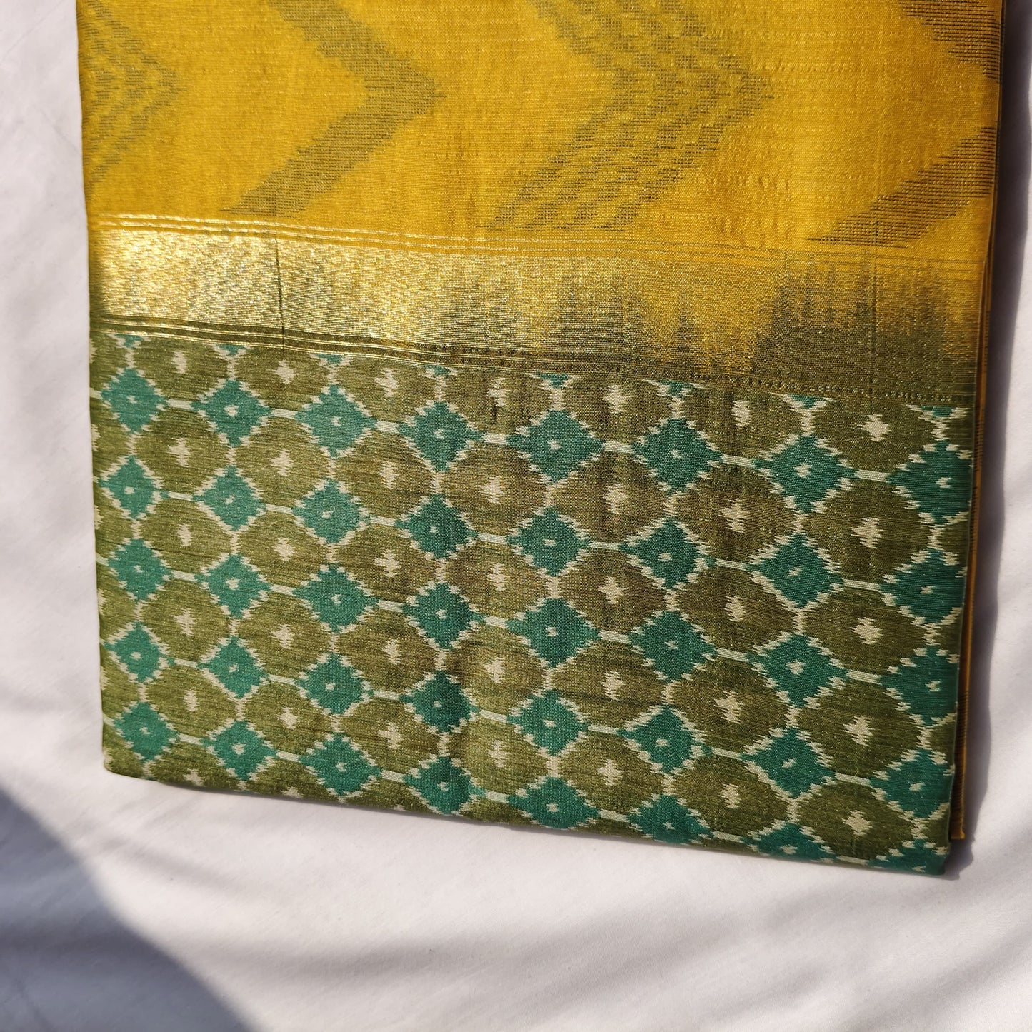 Mustard Yellow with Mehendi Green