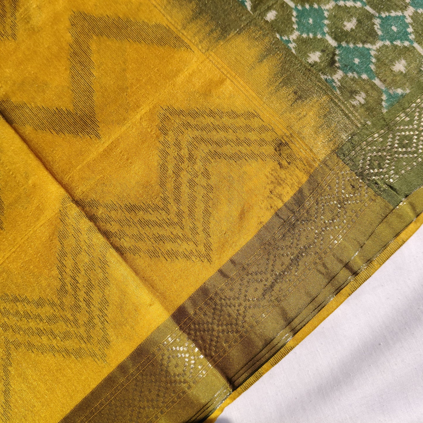 Mustard Yellow with Mehendi Green