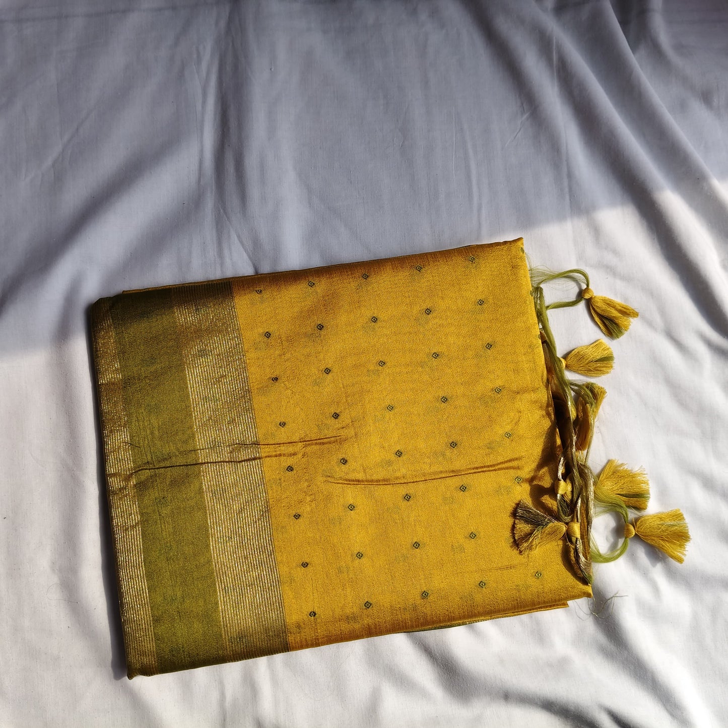 Mustard Yellow with Mehendi Green