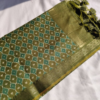 Mustard Yellow with Mehendi Green