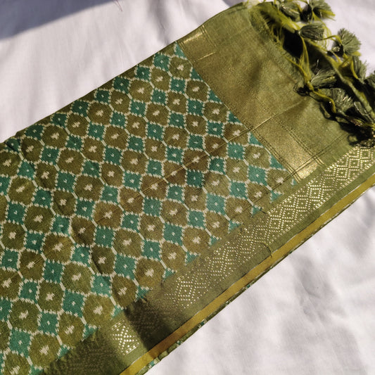 Mustard Yellow with Mehendi Green