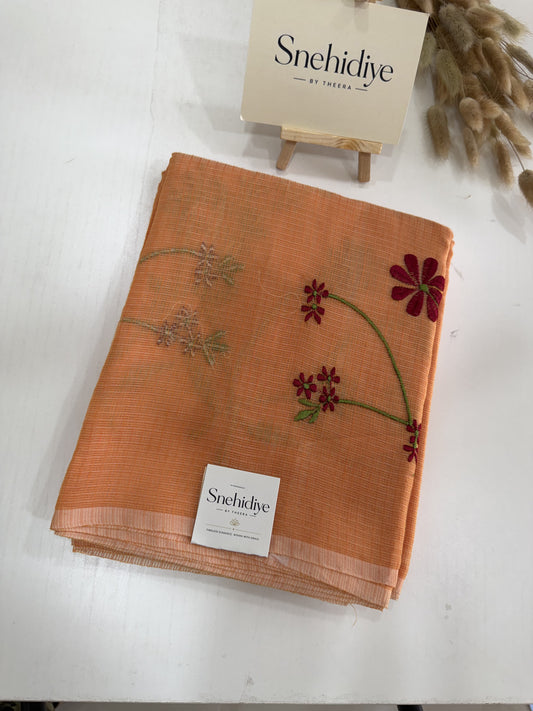 Floral embroidery - Orange