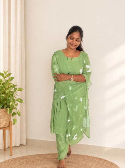 Green Handpainted
